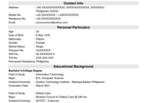 Resume format Sample for Job Application Philippines Resume format for Job Resumeformat 2 Resume format