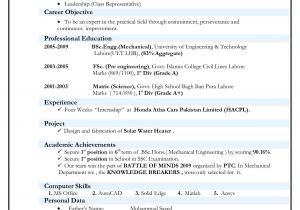 Resume format Word for Engineering Freshers Eee Resume format for Freshers Resume format Example