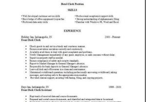 Resume format Word for Hotel Job Hotel Clerk Resume Occupational Examples Samples Free