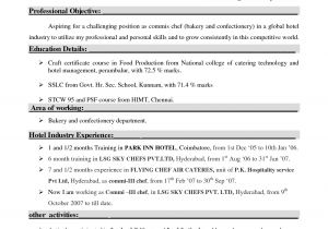 Resume format Word for Hotel Job Resume Sample for Hotel Chef Yahoo Image Search