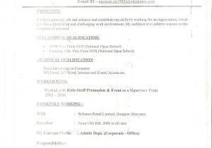 Resume format Word for Office Boy Domestic Help In India 9911266767 Resume Office Boy