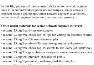 Resume Headline for Network Engineer top 8 Senior Network Engineer Resume Samples