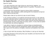Resume In English for Job Application English Teacher Cover Letter Sample