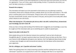 Resume Job Interview Dialogue Example 9 Tv Production Job Interview Tips