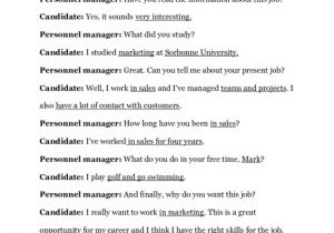 Resume Job Interview Dialogue Example Job Interview Dialogue