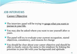 Resume Objective for Job Interview Interviews