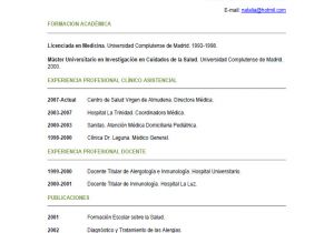 Resume Profesional De Enfermeria Curriculum De Medicos O Enfermeras Plantillas De Cv Para