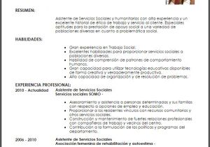 Resume Profesional De Trabajo social Modelo Curriculum Vitae asistente De Servicio social Y