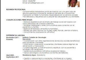 Resume Profesional De Trabajo social Modelo Curriculum Vitae Trabajadora social De Hospicio