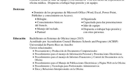 Resume Profesional Puerto Rico Resume De Trabajo Puerto Rico Proofreadingwebsite Web