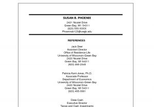 Resume Reference Sample Reference Sample for Resume Resume Reference Page