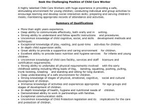 Resume Sample for Child Care Provider Child Care Worker Cover Letter Sample Child Care Worker