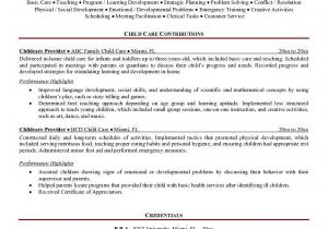 Resume Sample for Child Care Provider Childcare Provider Resume