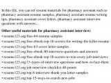 Resume Sample for Pharmacy assistant top 8 Pharmacy assistant Resume Samples