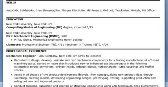 Resume Samples for Experienced Mechanical Engineers Mechanical Engineering Resume Sample Pdf Experienced