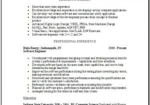 Resume Samples for Experienced software Professionals software Engineer Resume Sample Occupational Examples