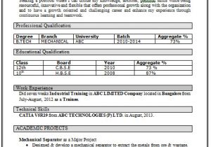 Resume Samples for Freshers Mechanical Engineers Free Download Over 10000 Cv and Resume Samples with Free Download B