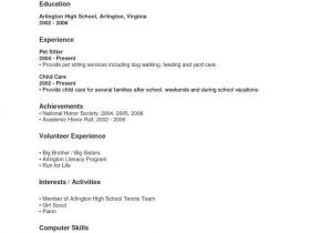 Resume Samples for Highschool Students with No Work Experience Resume for High School Students with No Work Experience