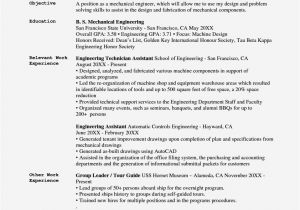 Resume Samples for Mechanical Engineering Students Engineering Mechanical Student Resume Resume Template