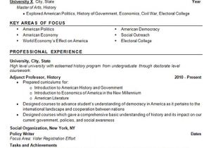 Resume Samples for Professors Adjunct Professor Resume Example History and Politics