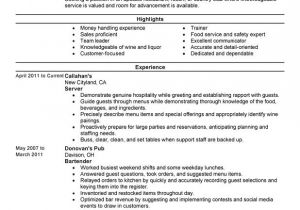 Resume Samples for Restaurant Servers Servers Resume Examples Free to Try today Myperfectresume