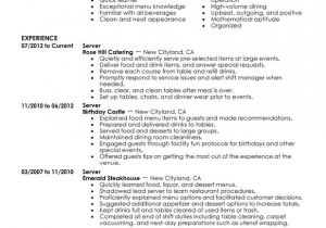 Resume Samples for Restaurant Servers Unforgettable Server Resume Examples to Stand Out