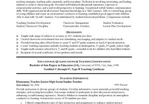 Resume Samples for Teaching Profession Sample Resume for Teaching Profession Best Letter Sample
