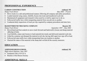 Resume Samples for Truck Drivers with An Objective Resume Objective Examples Truck Driver