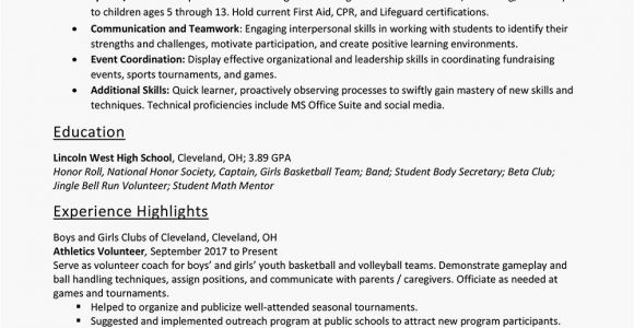 Resume Skills Examples for Students Resume Skills for High School Students with Examples