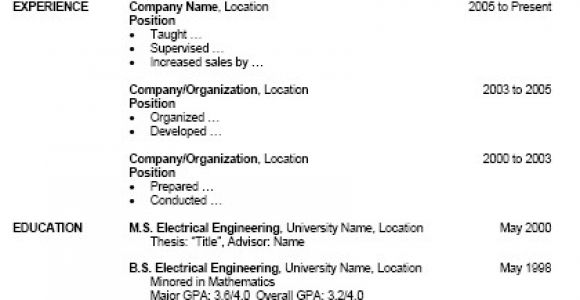 Resume Table format Word Free Resume Template for Microsoft Word