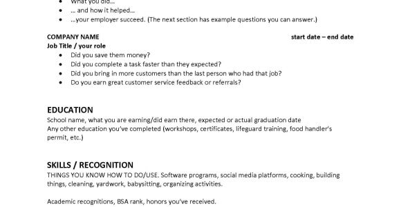 Resume Template for A Teenager Teen Job Hunting Helps Gemstone Media