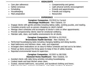 Resume Template for Caregiver Position Caregiver Job Description for Resume 2016