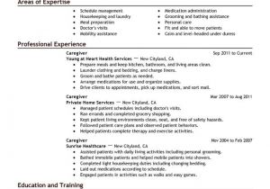 Resume Template for Caregiver Position Caregiver Resume Examples Created by Pros Myperfectresume