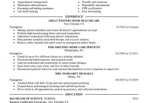 Resume Template for Caregiver Position Unforgettable Caregiver Resume Examples to Stand Out
