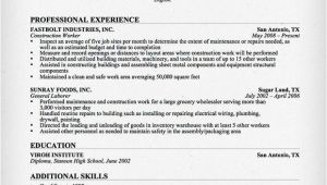 Resume Template for Construction Construction Worker Resume Sample Resume Genius