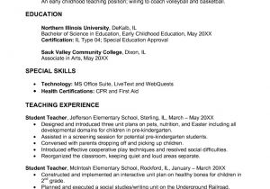 Resume Template for Education Early Childhood Education Resume Samples Sample Resumes