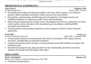 Resume Template for Supervisor Position Example Resume Sample Resume Production Supervisor