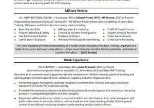 Resume Template Military Experience Military Resume Sample Monster Com