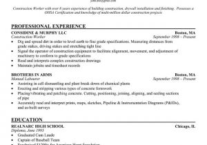 Resume Templates Construction 12 Construction Worker Resume Sample