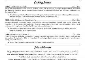 Resume Templates for Cooks Line Cook Resume Objective Resume Ideas