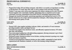 Resume Templates for Cooks Prep Cook Resume the Best Resume