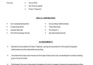 Resume Templates for High School Students 10 High School Resume Templates Free Pdf Word Psd