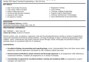 Resume Templates for Qa Tester Qa software Tester Resume Sample Entry Level Resume