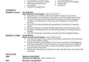 Resume Templates for social Workers Best social Worker Resume Example Livecareer