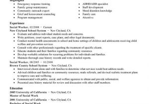 Resume Templates for social Workers Best social Worker Resume Example Livecareer