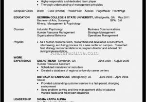 Resume Templates for sociology Majors Example Of Resume Objective for sociology Major Resume