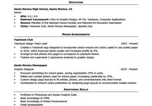 Resume Writing for Students Examples Of Resumes for High School Students 13 Student