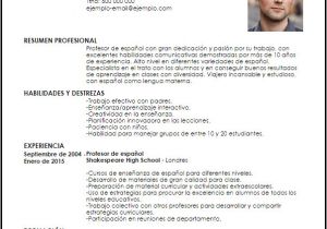 Resumen Profesional Y Laboral Para Curriculum Modelo Curriculum Vitae Profesor De Espanol Spanish I