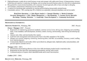 Retail Business Owner Resume Sample Store Manager or Owner Resume