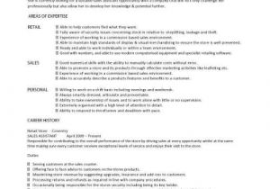 Retail Job Application Resume Sales assistant Cv Example Shop Store Resume Retail
